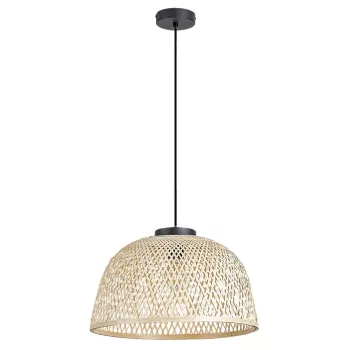   Rábalux 72025 RATTAN beltéri függeszték fekete színben, E27 foglalattal, IP20 védettséggel ( Rábalux 72025 )