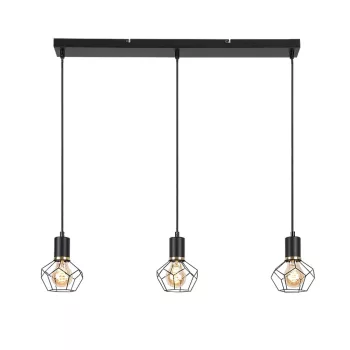 Rabalux Fran 72242 függeszték, matt fekete, 3x E27 (max 40 W) foglalat, IP20