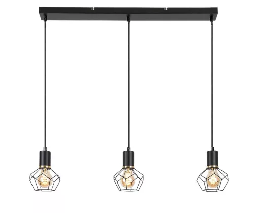 Rabalux Fran 72242 függeszték, matt fekete, 3x E27 (max 40 W) foglalat, IP20