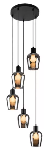 Rabalux Florian 72272 függeszték, matt fekete, 5x E27 (max 40 W) foglalat, IP20