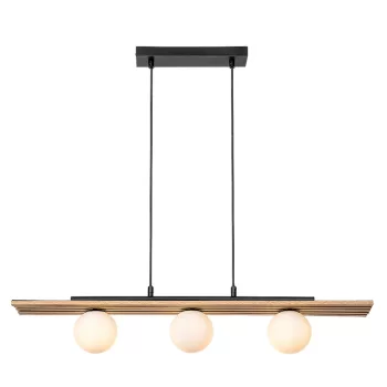 Rabalux Noxelle 72421 függeszték, matt fekete/ tölgy, 3x G9 (max 5 W) foglalat, IP20