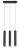 Rabalux Senobia 73037 függeszték, fekete, 3x GU10 (max 5 W) foglalat, IP20