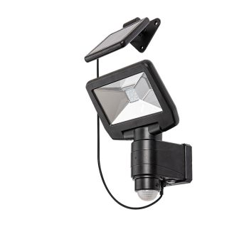   Rábalux 77021 DOJRAN kültéri napelemes lámpa fekete színben, 500 lm, 5W teljesítmény, 10000h élettartammal, IP44 védettséggel, 4000K ( Rábalux 77021 )