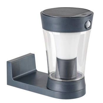   Rábalux 77037 ANGERS kültéri mozgásérzékelős napelemes lámpa szürke színben, 300 lm, 3W teljesítmény, 15000h élettartammal, IP54 védettséggel, 4000K ( Rábalux 77037 )