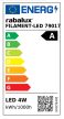 Rábalux 79017 Filament-LED fényforrás, E27 foglalat, 840 lm, 4W teljesítmény, 50000h élettartammal, 230V, 50Hz, 3000K, 3 év garanciával ( Rábalux 79017 )