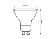 Rabalux SMD-LED 79108 LED izzó, átlátszó, GU10 foglalat, 5 W, 445 lm, 4000 K, IP20