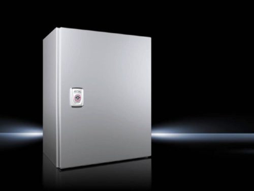Rittal AX 1005.000 rozsdamentes acél AISI 304L szekrény, teli ajtóval, 380x300x210, IP66, szerelőlappal (Rittal 1005000)