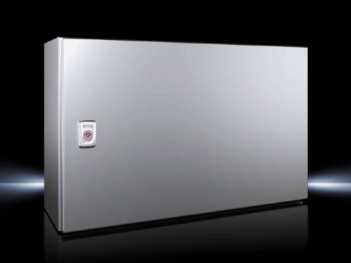 Rittal AX 1009.000 rozsdamentes acél AISI 304L szekrény, teli ajtóval, 380x600x210, IP66, szerelőlappal (Rittal 1009000)