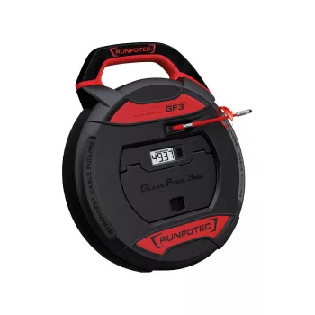   Runpotec GF3 üvegszálas vezetékbehúzó digitális hosszmérővel 30 m, 3mm átmérő ( RUNPOTEC 101930 )
