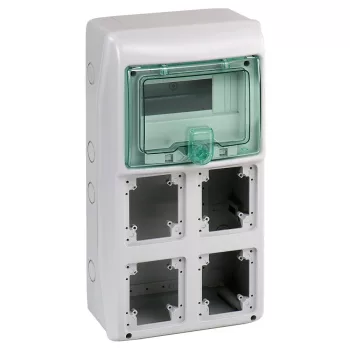 Schneider Mureva Kaedra 13179 kiselosztó, átlátszó ajtó, falon kívüli, 1x8 modul+4 nyílás, IP65