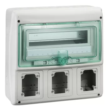 Schneider Mureva Kaedra 13180 kiselosztó, átlátszó ajtó, falon kívüli, 1x12 modul+3 nyílás, IP65