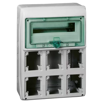 Schneider Mureva Kaedra 13181 kiselosztó, átlátszó ajtó, falon kívüli, 1x12 modul+6 nyílás, IP65