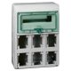 Schneider 13181 Kaedra vízálló kiselosztók 13 modul, 1 sor, 6 db 90x100 mm-es níylással, átlátszó zöld ajtóval, IP65, falon kívüli