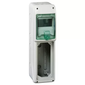 Schneider Mureva Kaedra 13185 kiselosztó, átlátszó ajtó, falon kívüli, 1x5 modul+1 nyílás, IP65