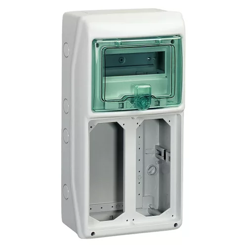 Schneider Mureva Kaedra 13186 kiselosztó, átlátszó ajtó, falon kívüli, 1x8 modul+2 nyílás, IP65