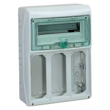 Schneider Mureva Kaedra 13187 kiselosztó, átlátszó ajtó, falon kívüli, 1x12 modul+3 nyílás, IP65