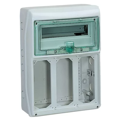 Schneider Mureva Kaedra 13187 kiselosztó, átlátszó ajtó, falon kívüli, 1x12 modul+3 nyílás, IP65