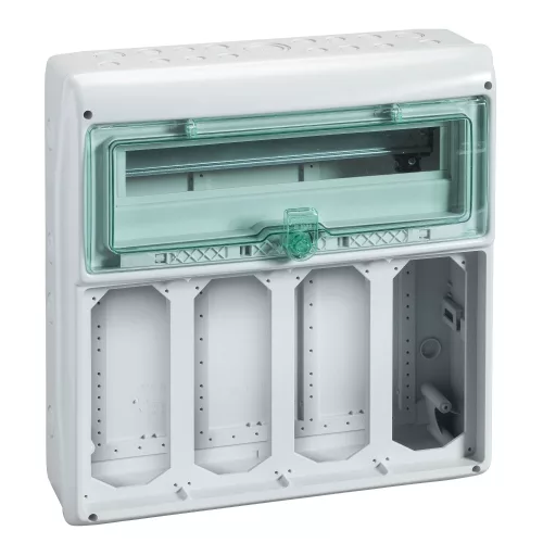 Schneider Mureva Kaedra 13188 kiselosztó, átlátszó ajtó, falon kívüli, 1x18 modul+4 nyílás, IP65