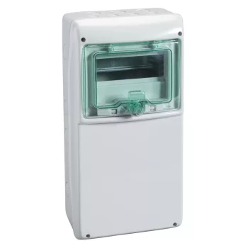 Schneider Mureva Kaedra 13190 univerzális kiselosztó, átlátszó ajtó, falon kívüli, 1x8 modul, IP65