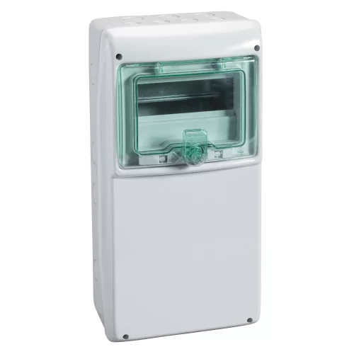 Schneider Mureva Kaedra 13190 univerzális kiselosztó, átlátszó ajtó, falon kívüli, 1x8 modul, IP65
