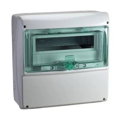 Schneider Mureva Kaedra 13191 univerzális kiselosztó, átlátszó ajtó, falon kívüli, 1x12 modul, IP65