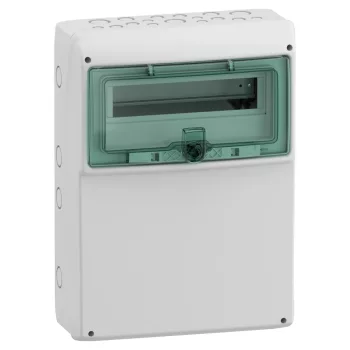 Schneider Mureva Kaedra 13192 univerzális kiselosztó, átlátszó ajtó, falon kívüli, 1x12 modul, IP65