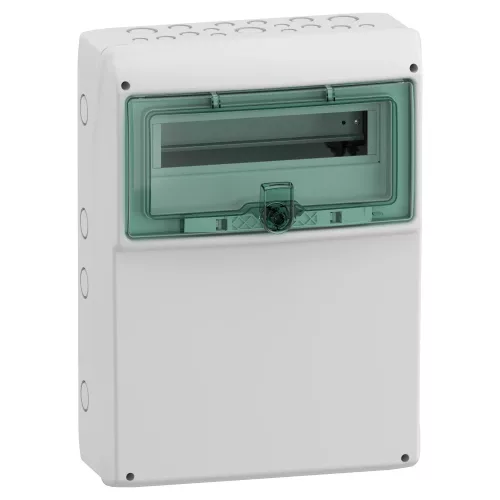 Schneider Mureva Kaedra 13192 univerzális kiselosztó, átlátszó ajtó, falon kívüli, 1x12 modul, IP65