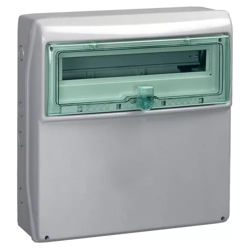 Schneider Mureva Kaedra 13193 univerzális kiselosztó, átlátszó ajtó, falon kívüli, 1x18 modul, IP65