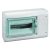 Schneider 13438 Kaedra vízálló kiselosztók 12 modul, 1 sor, 1 db 90x100 mm-es níylással, átlátszó zöld ajtóval, IP65, falon kívüli