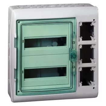 Schneider Mureva Kaedra 13439 illesztődobozos kiselosztó, átlátszó ajtó, falon kívüli, 2x12 modul+3 nyílás, IP65