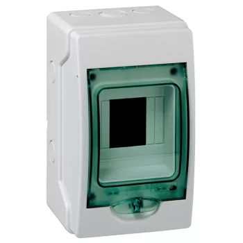 Schneider Mureva Kaedra 13441 mini elosztó, átlátszó ajtó, falon kívüli, 1x4 modul, IP65