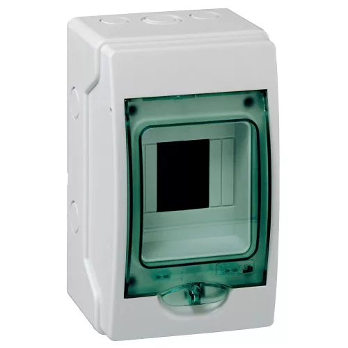 Schneider Mureva Kaedra 13441 mini elosztó, átlátszó ajtó, falon kívüli, 1x4 modul, IP65