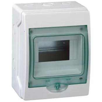Schneider Mureva Kaedra 13442 mini elosztó, átlátszó ajtó, falon kívüli, 1x6 modul, IP65