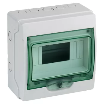 Schneider Mureva Kaedra 13443 mini elosztó, átlátszó ajtó, falon kívüli, 1x8 modul, IP65