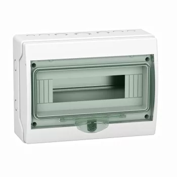 Schneider Mureva Kaedra 13444 mini elosztó, átlátszó ajtó, falon kívüli, 1x12 modul, IP65