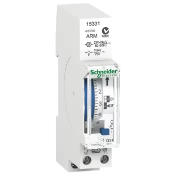   Schneider Electric, 15331, mechanikus heti kapcsolóóra, 1 csatorna 16A, 42 BE - 42 KI kapcsolási művelet, 100 óra menet-tartalék, Acti9 IHH 7j 1c ARM (Schneider 15331)