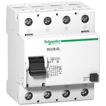   Schneider Electric, , 16750, Áram-védőkapcsoló (Fi-relé), B osztály, 4P, 25A, 30mA (Schneider 16750)