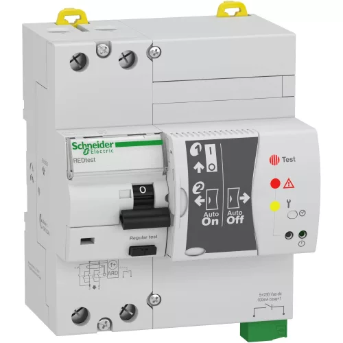 Schneider Electric Acti9 REDtest 18280 automatikus visszazáró áram-védőkapcsoló Fi-relé 2P 25A 30mA A típusú