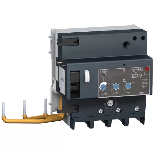 Schneider Electric Acti9 Vigi NG125 áram-védőkioldó, 4P, 63 A, 1000 mA, szelektív (S), A osztály, 230…500 V (19035)