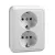 Schneider 235404 ELSO 2x2P+F csatlakozóaljzat, fehér