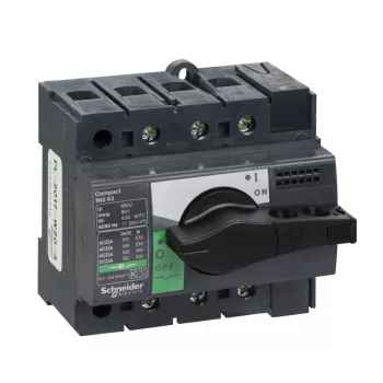   Schneider Electric, 28902, szakaszolókapcsoló 3P 63A 500V AC 50/60 Hz, fekete rotációs hajtással, Interpact INS63 (Schneider 28902)