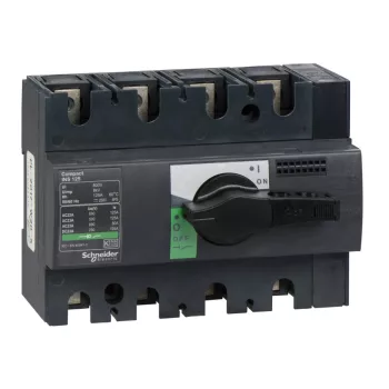   Schneider Electric, 28911, szakaszolókapcsoló 4P 125A 690V AC 50/60 Hz, fekete rotációs hajtással, Interpact INS125 (Schneider 28911)