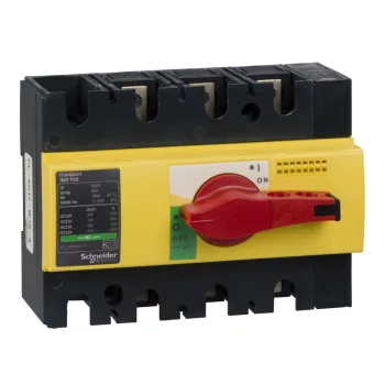   Schneider Electric, 28924, szakaszolókapcsoló 3P 100A 690V AC 50/60 Hz, piros rotációs hajtással, Interpact INS100 (Schneider 28924)