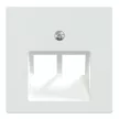 Schneider Electric Merten 296125 fedlap, döntött kivitelű 2xRJ45 aljzathoz, feliratozható  aktívfehér - System-M (M-Plan / M-Pure / M-Smart)