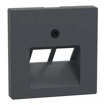   Schneider Electric Merten 298014 fedlap, döntött kivitelű 2xRJ45 aljzathoz, feliratozható  antracit - System-M (M-Plan / M-Pure / M-Smart)