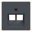 Schneider Electric Merten 298014 fedlap, döntött kivitelű 2xRJ45 aljzathoz, feliratozható  antracit - System-M (M-Plan / M-Pure / M-Smart)