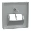 Schneider Electric Merten 298060 Fedlap, 2xRJ45 aljzathoz, döntött, System-M, alumínium