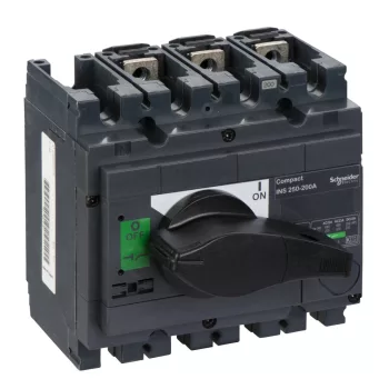   Schneider Electric, 31102, szakaszolókapcsoló 3P 200A 690V AC 50/60 Hz, fekete rotációs hajtással, Interpact INS250-200 (Schneider 31102)