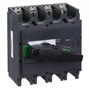   Schneider Electric, 31109, szakaszolókapcsoló 4P 320A 690V AC 50/60 Hz, fekete rotációs hajtással, Interpact INS320 (Schneider 31109)