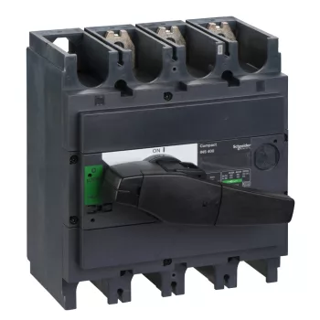   Schneider Electric, 31110, szakaszolókapcsoló 3P 400A 690V AC 50/60 Hz, fekete rotációs hajtással, Interpact INS400 (Schneider 31110)